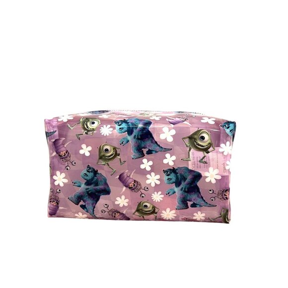 Disney Monsters Inc. Cosmetic Bag With Sulley & Mike Print On Lavender Backgroun